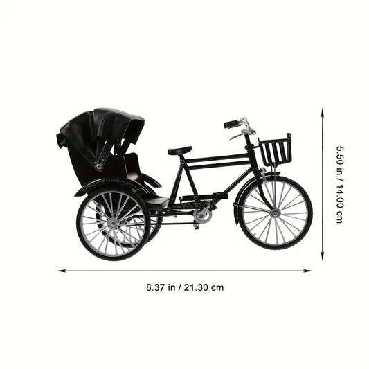Vintage Human-Powered Tricycle Model, Antique Bicycle Sculpture, Unique Decorative Desktop Decoration, Collectible Home Decor Item, Figurines For Collectors, Ornaments, Decorative Piece