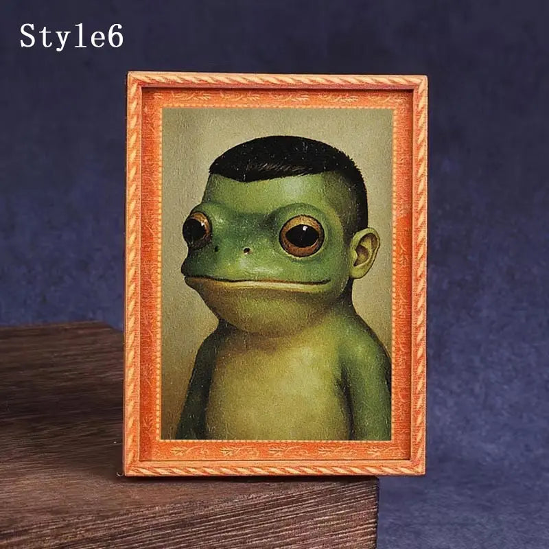 1 Count Funny Frog Magnet, Mini Fridge Magnet with Green Frog & Haircut Design, Modern Kitchen Decor, Durable Wood Construction for Refrigerator, Fridge, Refrigerator Decorating Magnet, Decorative Fridge Magnets