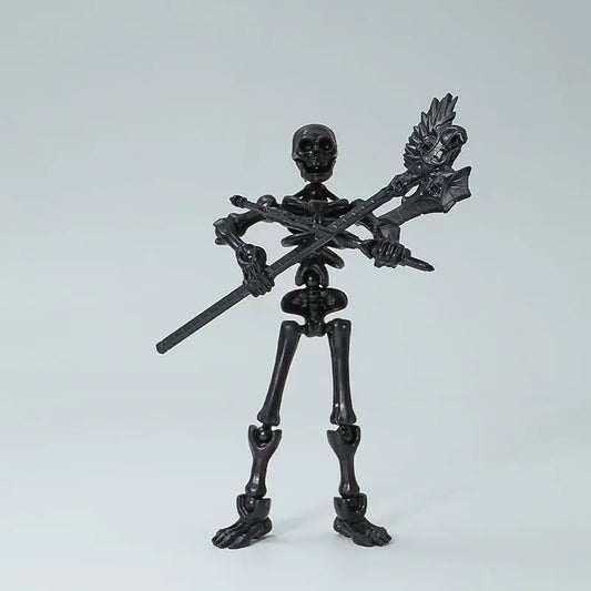 Poseable Skeleton Action Figure DIY Kit - Articulated Stop Motion Prop, Halloween Desktop Decoration, Adult Collectible Home Decor Statue, Room Decor, Ornaments