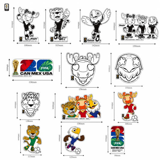 FIFA Mascot Glow in the Dark Magnetic Stickers Fridge Magnets Set - Sports Themed Magnetic Item for Metal Surfaces, Mailboxes, Soccer Fan Home Decor Collectible