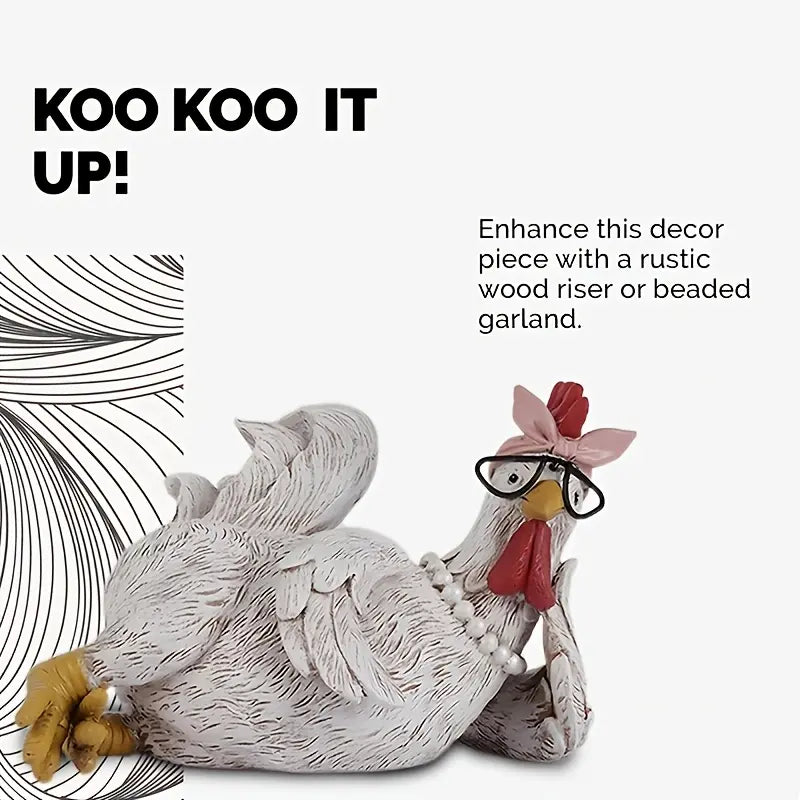 Fun Rooster Resin Statue - Durable Geometric Animal Figurines, Compact Size Fits Desks and Shelves, Playful Home Vibe Desk Trinkets, Creative Home Tabletop Decor, Thanksgiving-Valentines Day Friend Gift