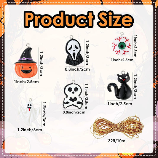 Halloween Ornaments, 30 Pcs Mini Halloween Resin Ornaments for Tree Decor