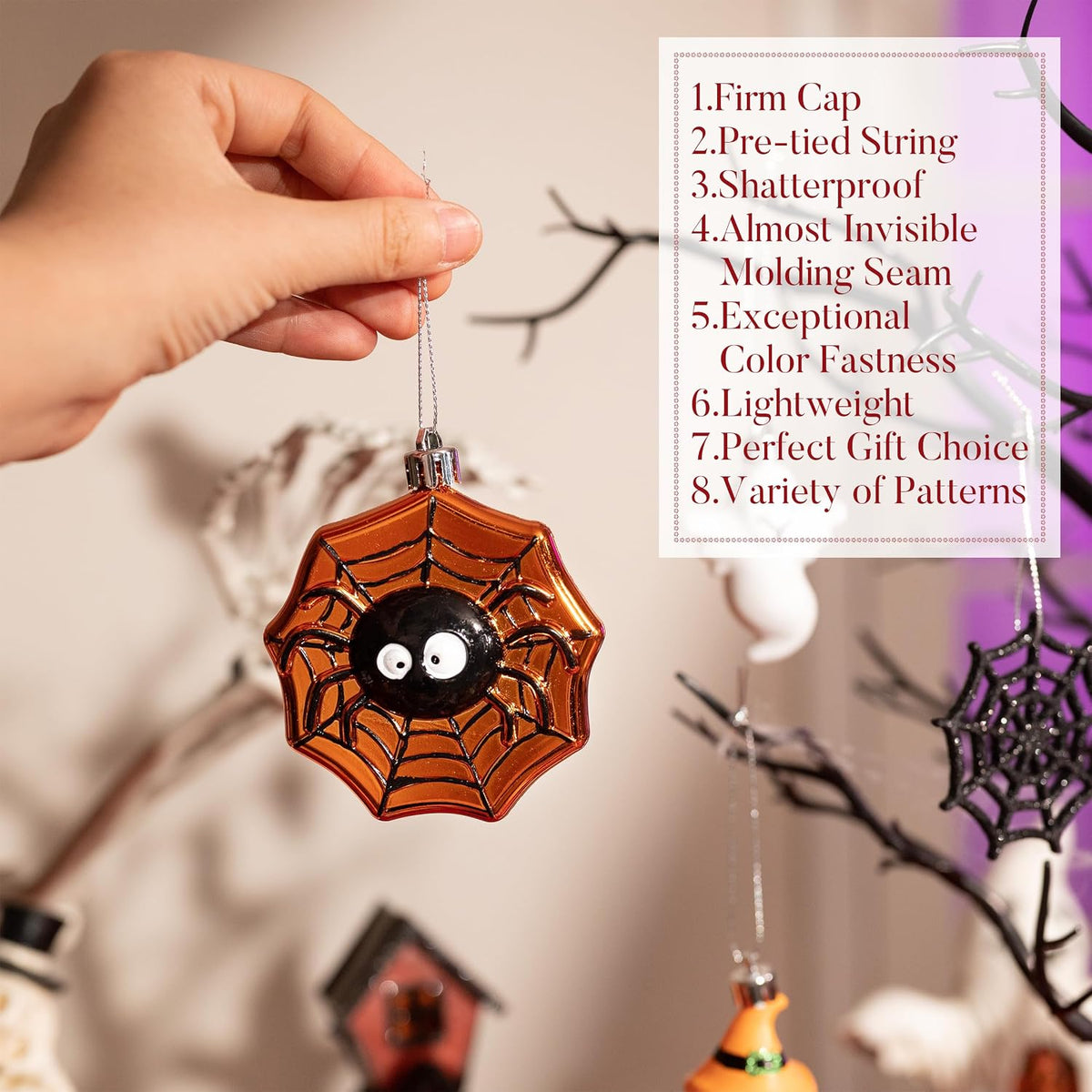 Valery Madelyn Halloween Tree Decorations Shatterproof Ornament Indoor 12ct