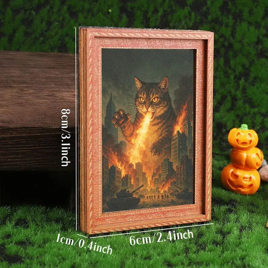 Funny Refrigerator Magnet, Higher End Fridge Magnets, Small Decorative Art, Giant Cat Breathing Fire, Home Decoration, Creative Fridge Magnet, Refrigerator Decorating Magnet, Magnets For Fridge, Great Holiday Gift