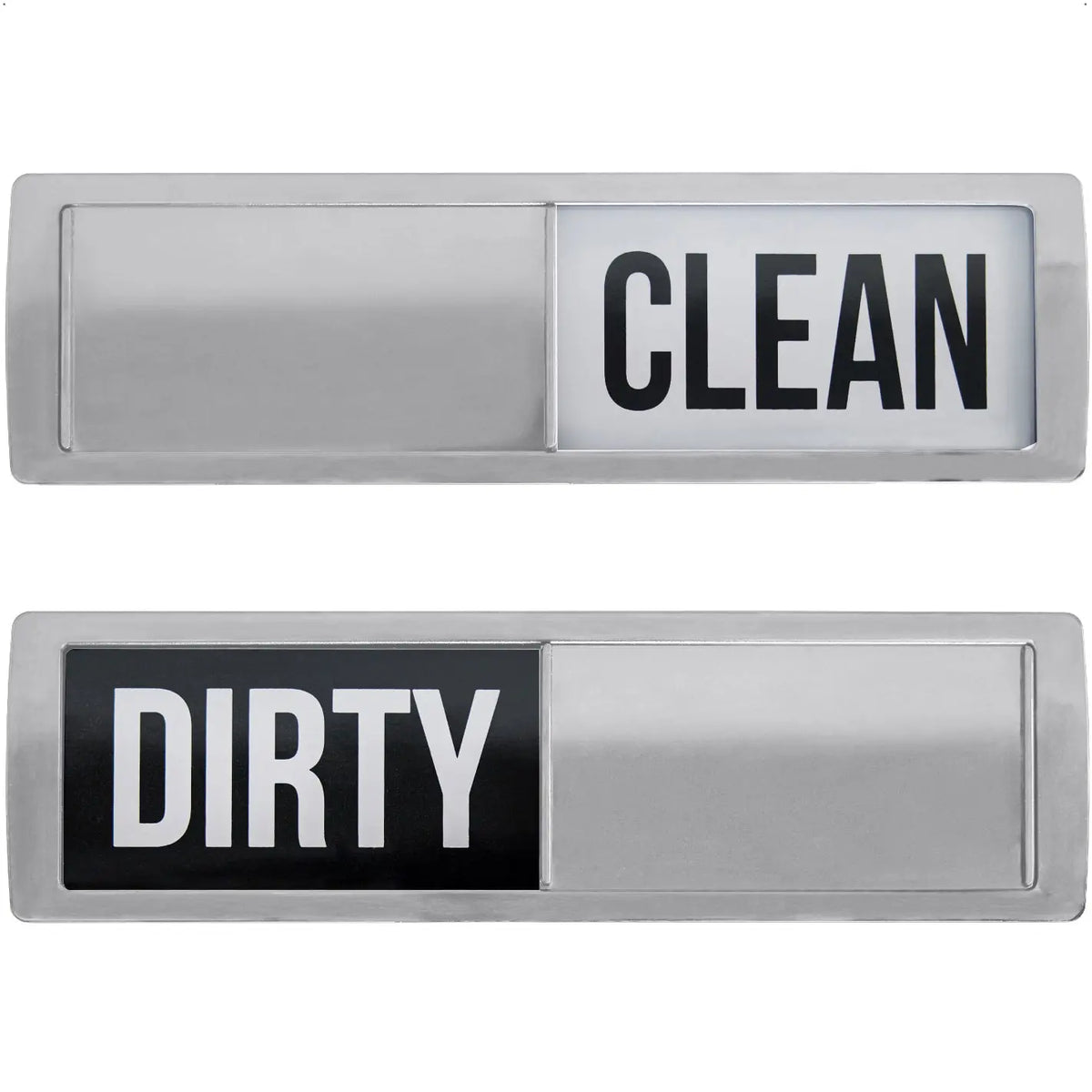 GORILLA GRIP Strong Dishwasher Magnet Clean Dirty Sign, Large Letters for Easy Read, Optional Adhesive Sticker for Non-Magnet Surfaces, Non-Scratch Sliding Dish Washer Magnets