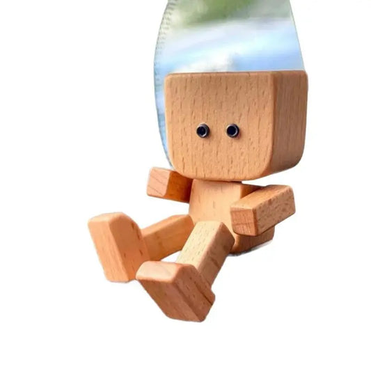 12-Piece Eco-Friendly Rustic Wooden Figurine Set - Leg-Shaking Mini Statues with Assorted Faces, Natural Wood Finish DIY Home Decoration for Livingroom Decor and Accessories, Office Desk Creative Gifts, No Extras, Sohochic Fashion Accessory Set