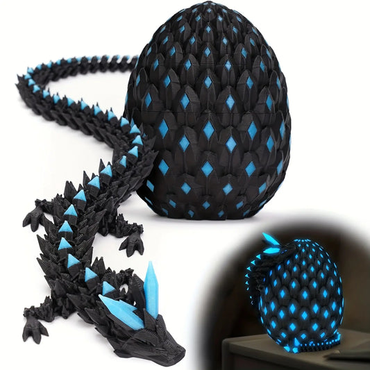 1set 3D Printed Dragon with Eggs Mystery Dragon Egg Glow in The Dark 3D Print Dinosaur Eggs Dinosaur Design for Home Decor Funny Gift Staute Home Decor Ornament Living Room Decor Decorations And Ornaments