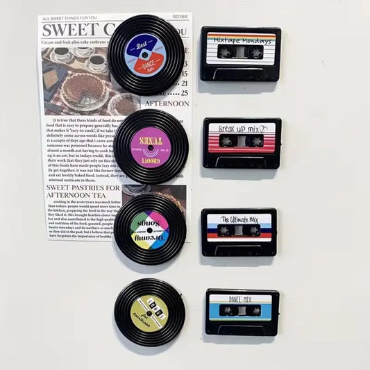 4/8pcs Retro Cassette Tape Magnet Set - Vintage Record Fridge Magnets, Nostalgic Touch, Cassette Tape Decorative, Vintage Music Culture, Musical, Perfect Gift for Music Lovers, Gift Options, Home Decoration, Birthday Gifts