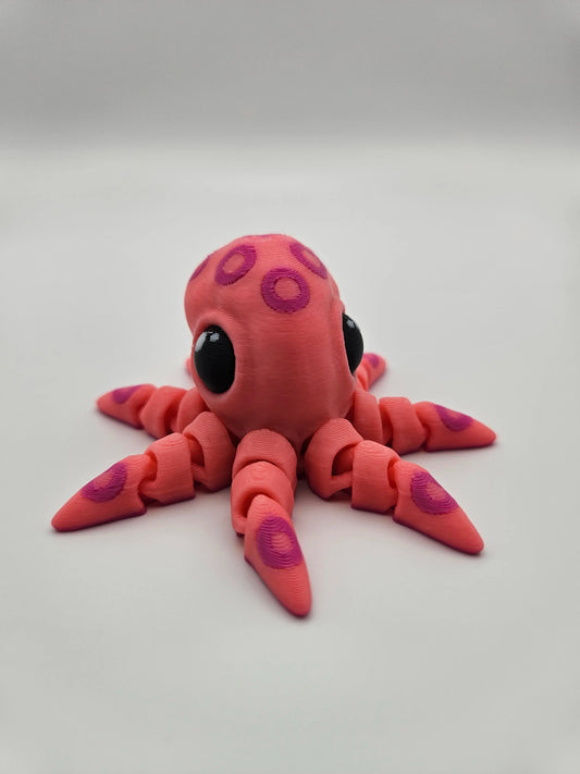3D Printed Articulating Blue-Ringed Octopus Figurine Great Gift and Desk Figure