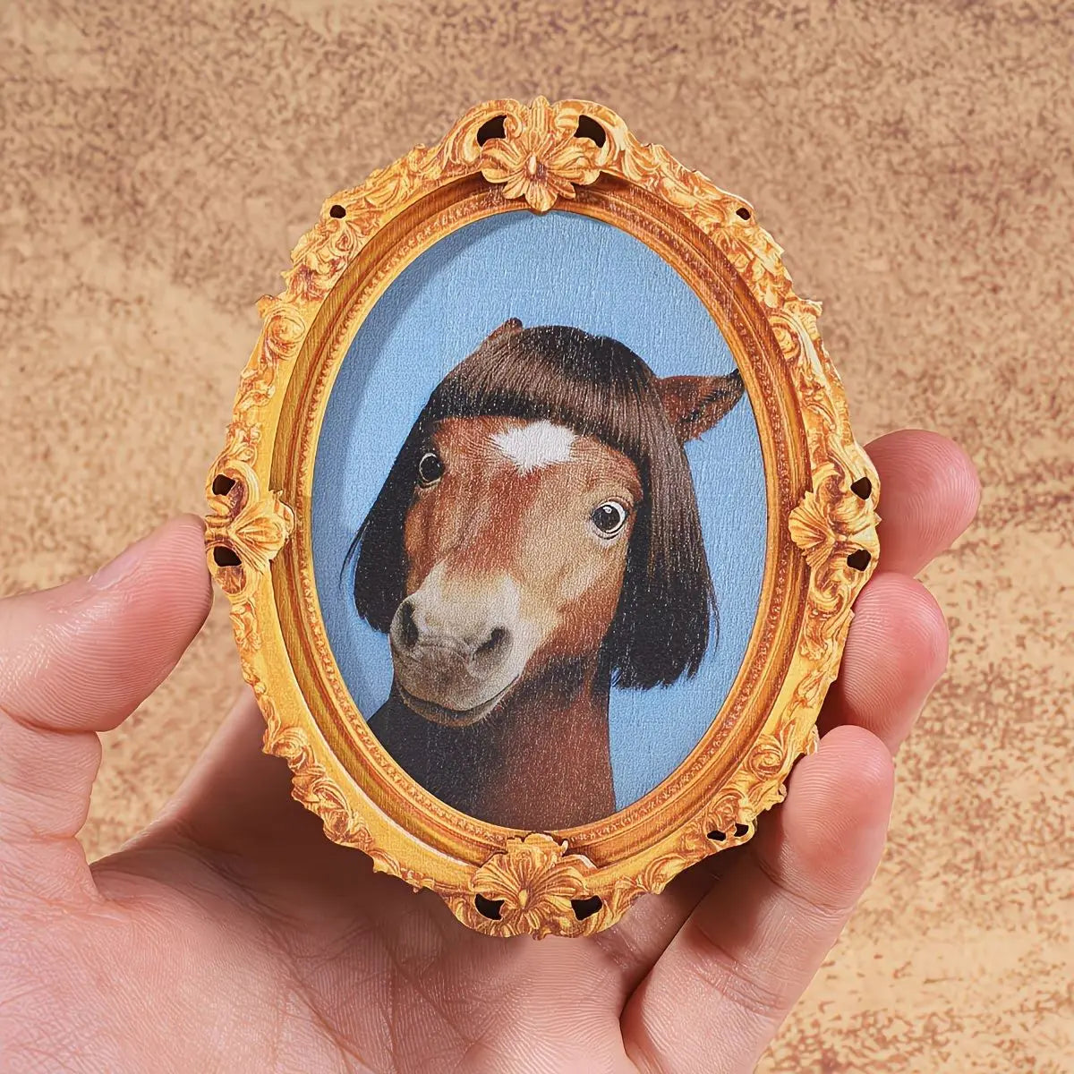 Funny Magnets - 3.2 Inches Resin Frame Emo Bob Haircut Antique Donkey Mini Art, Full Mag Back Quirky Home Decor Supplies, Oddities Gag Gift for Coworker, Emo Culture Themed Sohochic Item