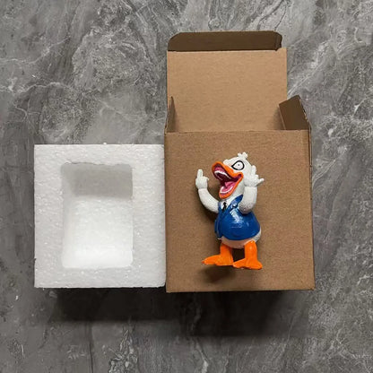 1pc Duck Statue with Middle Finger Gesture, Resin Figurine Statue, Decorative Statues, Home Decor Item, Desktop Ornament, Office Decoration, Decoration Items, Gift Idea, Housewarming Present