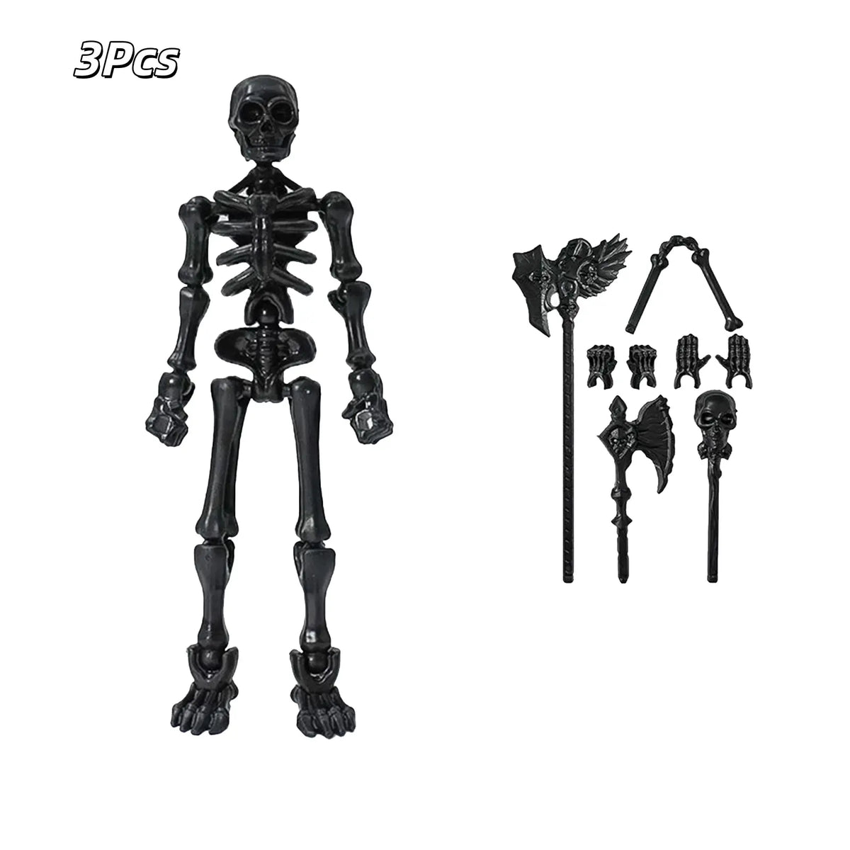 Poseable Skeleton Action Figure DIY Kit - Articulated Stop Motion Prop, Halloween Desktop Decoration, Adult Collectible Home Decor Statue, Room Decor, Ornaments