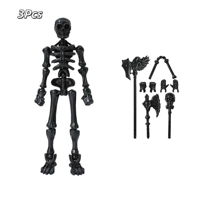 Poseable Skeleton Action Figure DIY Kit - Articulated Stop Motion Prop, Halloween Desktop Decoration, Adult Collectible Home Decor Statue, Room Decor, Ornaments