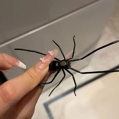 2pcs 3D Spider Refrigerator Magnets, Realistic Spider Design Home Decor, Cute Removable Magnet Stickers for Fridge, Garage, Car
