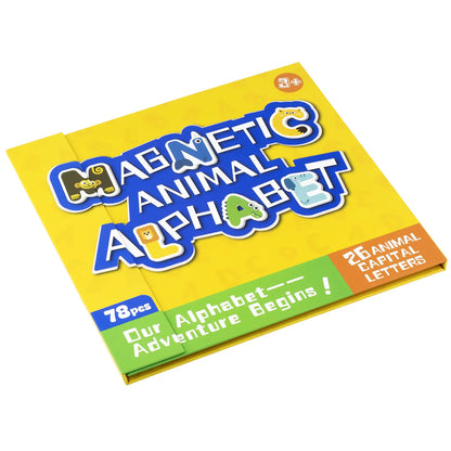 78pcs Animal Theme Magnetic Fridge Magnets Learning Toy, Alphabet Educational Early Education Tool, Early Learning Word Coordination Cognitive
