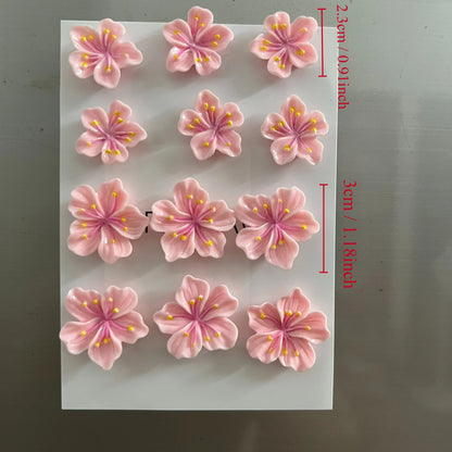 12pcs Pink Cherry Blossom Fridge Magnets - Cute & Decorative, Perfect for Office Whiteboards, Lockers & Dishwashers, Ideal Kitchen & Home Decor, Great Valentine'S Gift