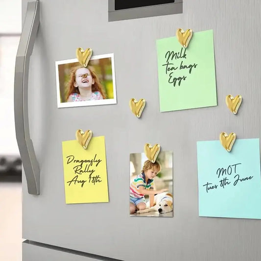12 pcs Refrigerator Magnet, Refrigerator Golden Magnet, Little Love Cute Decoration Magnet Set, Heart Magnet, Used For Home Kitchen Office Whiteboard Decoration, Refrigerator Kitchen Magnet, Valentine's Day gift, Send Friends Gifts To Loved Ones