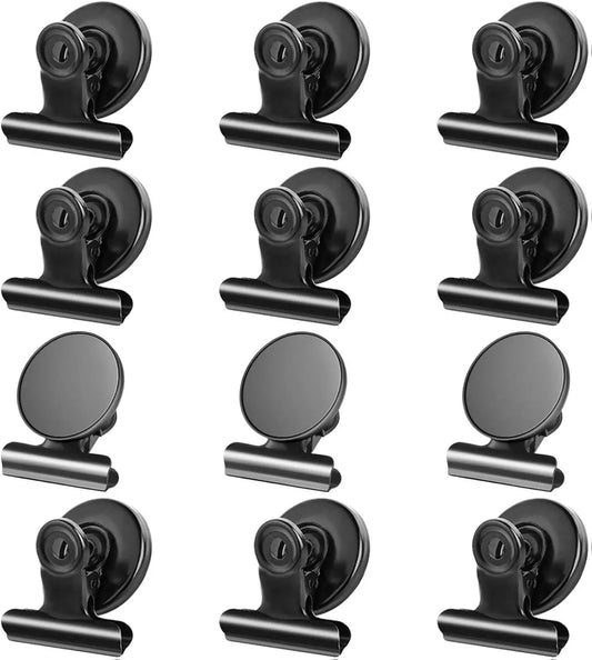 12-Pack Round Heavy-Duty Rust-Resistant Magnetic Metal Clips with Anti-Scratch Pads, Strong Grip Refrigerator Magnets for Metal Surfaces, Animal-Themed Watercolour Camouflage Room Decor with Geometric Accents That Adds Charm, Kitchen Home Supplies