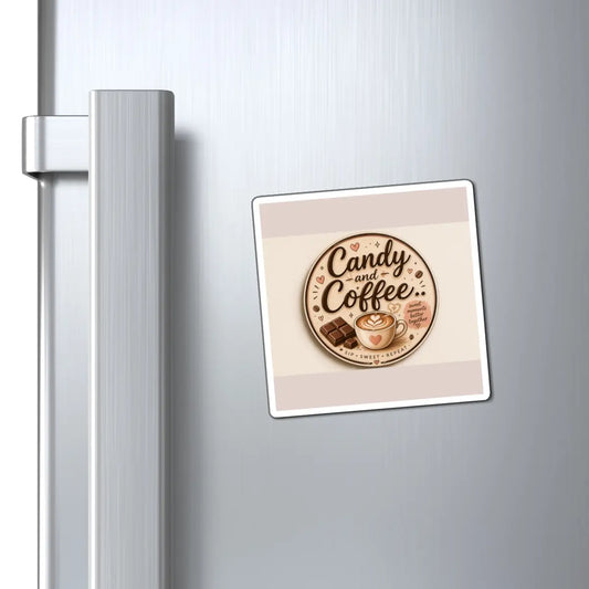Candy and Coffee Magnet | Coffee Cup and Chocolate Illustration