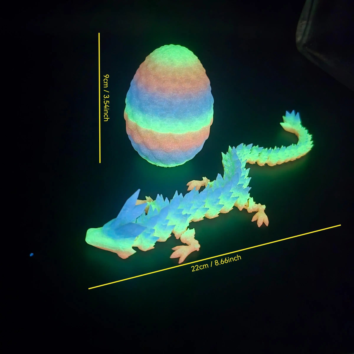 Luminous Dragon Egg & Dragon Toy, 1 Set Creative Rotating Joint Wing Dragon Toy, Home & Office Decor, Perfect Gift for Friends, Collectible Figurine, Collectible Figure Ornament, Articulating Animal Figurines