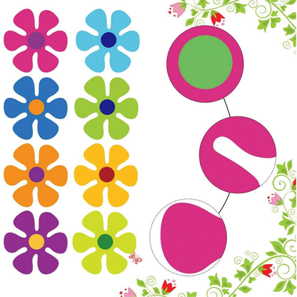 16pcs Car Flower Magnet Funny Magnetic Decals Decorations Cute Fridge Magnets 60s Flower Cutout Magnet for Car Home Door Whiteboard Refrigerator omnaments