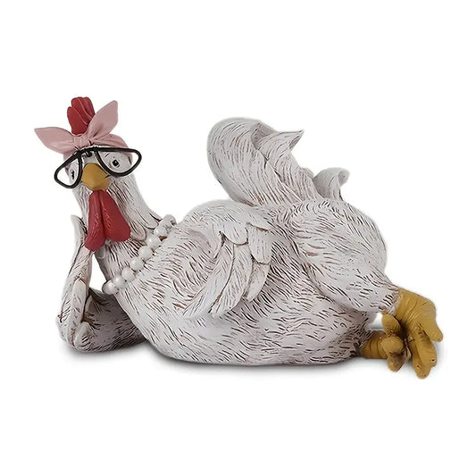 Fun Rooster Resin Statue - Durable Geometric Animal Figurines, Compact Size Fits Desks and Shelves, Playful Home Vibe Desk Trinkets, Creative Home Tabletop Decor, Thanksgiving-Valentines Day Friend Gift