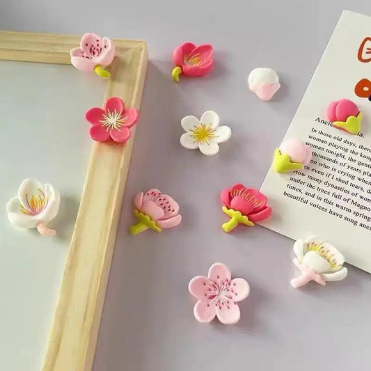 Flower Design Fridge Magnet, Flower Magnets, Refrigerator Magnets Decorative, Refrigerator Decorating Magnets, 12pcs/set Cute Mini Creative Fridge Decoration, Office Home Decoration & Photo & Message Whiteboard Sticker