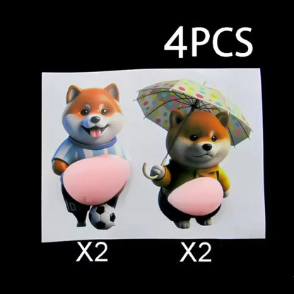 2/4pcs 3D Shiba Inu Stress Relief Magnets, Cute Magnets for Fridge, Soft Silicone Design, Universal Use, Waterproof, Decorative & Protective, Perfect for Home & Car