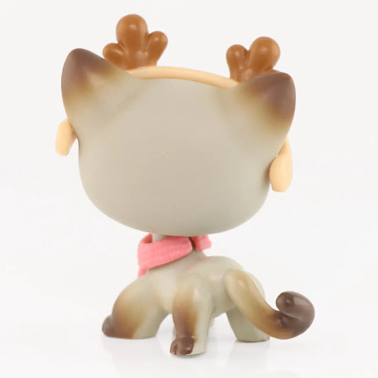 Mini Shorthair Cat Bobble Head Decoration #391 - Animal Design PVC Plastic Collectible Statue with Fashion Accessories, Toy Collection Compatible, Birthday Christmas Gift Ornament