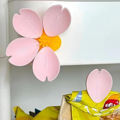 Sakura Flowers Magnetic Fridge Seal Clip - Manual-Measure Home Supplies for Snack Sealing, Refrigerator Decor