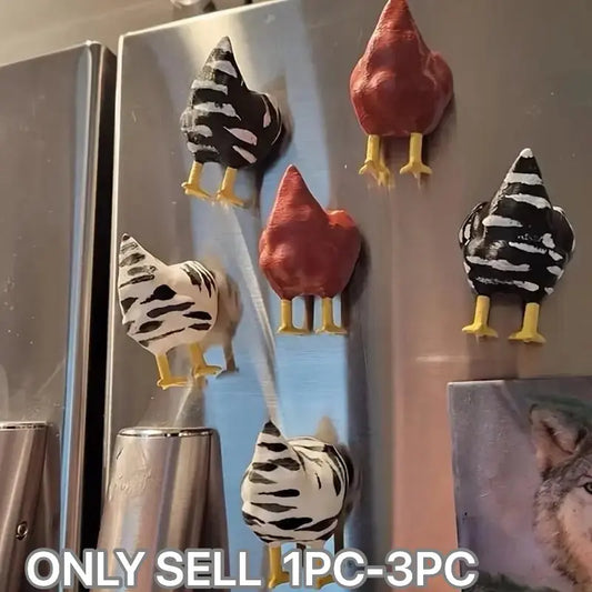 Chicken Butt Design Fridge Magnet, 1/3 Counts Creative Art Design Magnetic Sticker, Magnetic Item, Strong Magnet for Kitchen, Whiteboard, Storage Cabinet, Refrigerator, Decoration Higher End Fridge Magnets