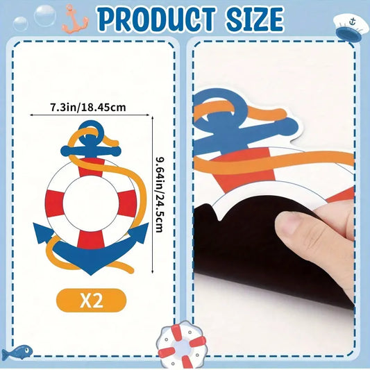 2pcs Cruise-Themed Fridge Magnets, Door Magnets Set, Whiteboard Magnets Sticker, Decorative Refrigerator Magnets, Office Kitchen Magnets, Comes with 3 Color Erasable Pens for Carnival Staterooms And Home Decor