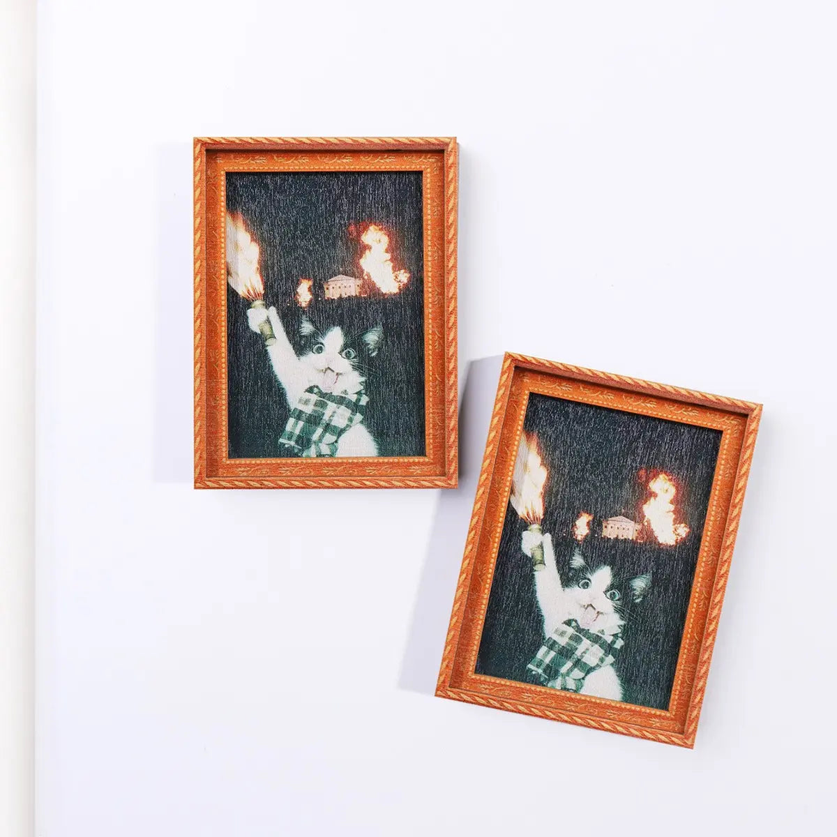 1PC Cute Cat Refrigerator Decorating Magnet, Mini Photo Frame Fridge Magnet, Fun Cat Playing Fire Magnet, Home Decor Gift for Living Room Bedroom Kitchen Study, Decoration, Cute Fridge Magnets