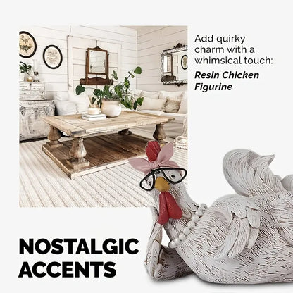 Fun Rooster Resin Statue - Durable Geometric Animal Figurines, Compact Size Fits Desks and Shelves, Playful Home Vibe Desk Trinkets, Creative Home Tabletop Decor, Thanksgiving-Valentines Day Friend Gift