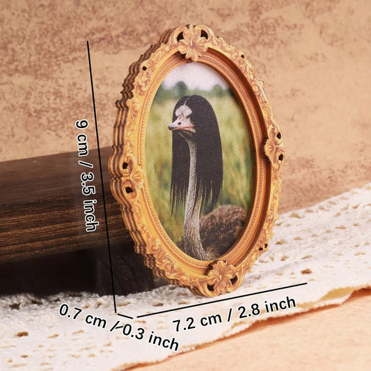 1PC Fun Animal Fridge Magnet, Oval Picture Frame Refrigerator Magnet, Photo Magnets, Decorative Fridge Magnets, Perfect Home Decor Gift for Living Room, Study, Bedroom, Magnetic Item