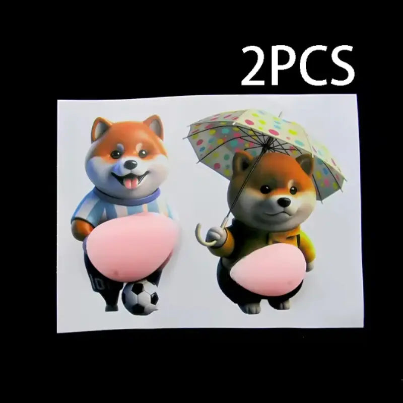 2/4pcs 3D Shiba Inu Stress Relief Magnets, Cute Magnets for Fridge, Soft Silicone Design, Universal Use, Waterproof, Decorative & Protective, Perfect for Home & Car