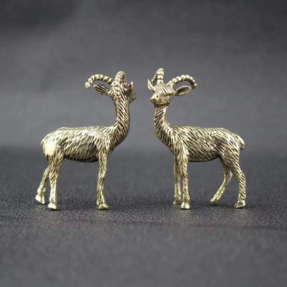 Antelope Brass Figurine Desktop Decoration, Holiday Gift Home Bookshelf Ornament, Small Statue for Tabletop Display, Office Home Decor, Decorative Figurine
