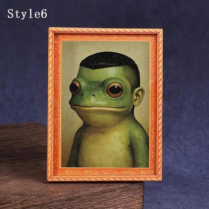 1 Count Funny Frog Magnet, Mini Fridge Magnet with Green Frog & Haircut Design, Modern Kitchen Decor, Durable Wood Construction for Refrigerator, Fridge, Refrigerator Decorating Magnet, Decorative Fridge Magnets