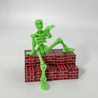 Poseable Skeleton Action Figure DIY Kit - Articulated Stop Motion Prop, Halloween Desktop Decoration, Adult Collectible Home Decor Statue, Room Decor, Ornaments