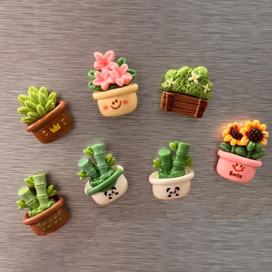 7/14pcs Colorful Plant Resin Refrigerator Magnets, Decorative Fridge Magnets, Creative Kitchen Decor, Soft Magnetic Decoration, Multiple Styles, Holiday Birthday Gift, Refrigerator Decorating Magnets, Magnets For Fridge
