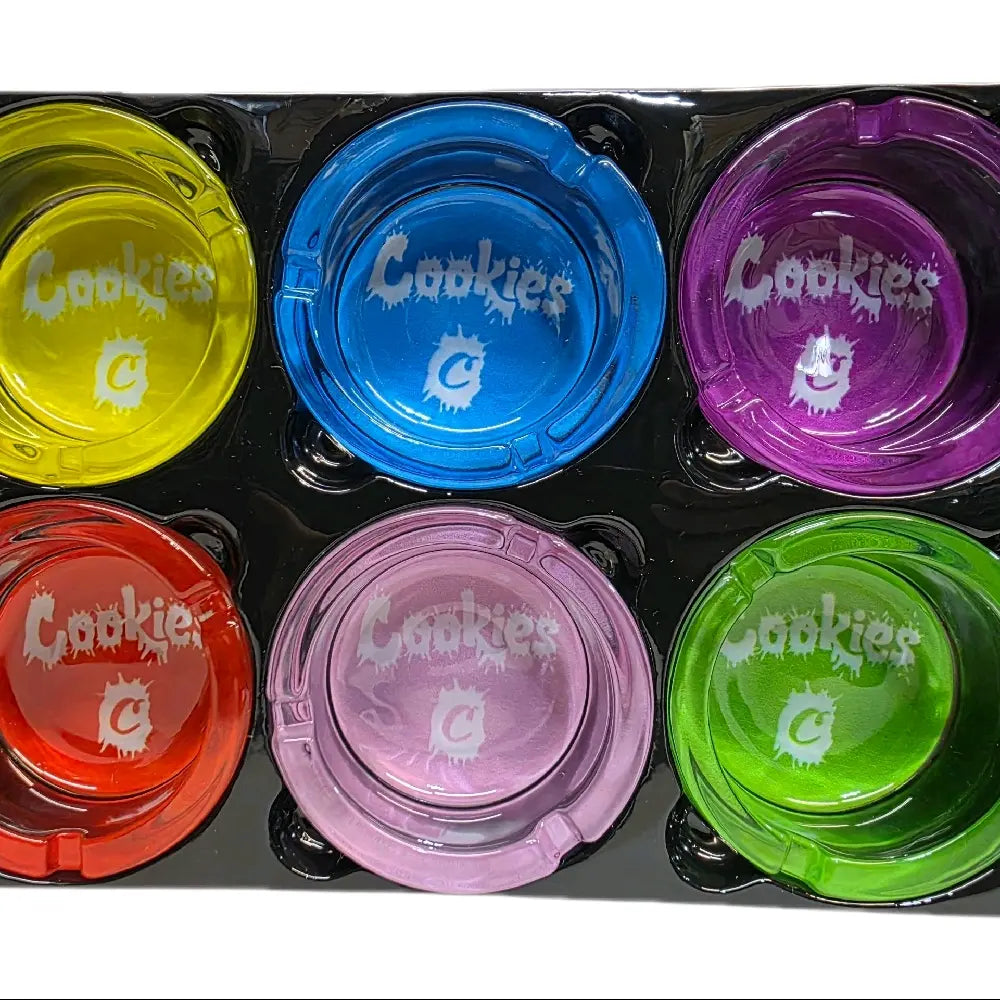 2.5" Decorative Glass Ashtray - Durable Heavy Glass Home Supplies, Practical Easy-Clean Lighter Accessory, 2.5 Inches Space Saver Blue Compact Room Decor (Styles #1 to #6) for Apartment Use