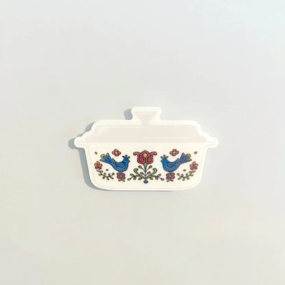 Country Festival Corningware Fridge Magnets, 70s Retro Kitchen, Corning Ware Casserole, Pyrex Magnets, Blue Birds