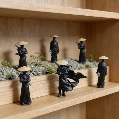 Mini Samurai Statue, Ronin Warrior Miniature, Japanese Samurai Figurine, Figurines Decor, Bonsai Micro Landscape Decor, Car Ornament, Shelf Display, Desk Decoration, Resin Figure, Resin Figurine Statue
