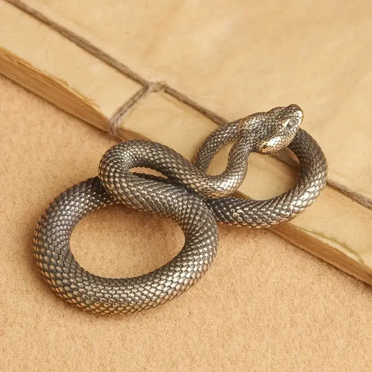 Vintage Snake Decorative Metal Statue, Mini Animal Figurine Sculpture Gift, Decorative Sculptures, Home Office Desktop Decoration, Zodiac Snake Craft, Unique Art Piece, Collectible Figurine, Statues Figurines, Ornaments