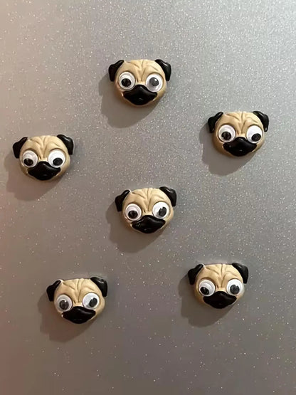 5pcs Cute Pug Dog Refrigerator Magnets, Refrigerator Magnets Set - Cute Magnets for Fridge - Mini Decorative Kitchen and Office Whiteboard Magnets for Home Decor - Perfect Mother's Day Gift