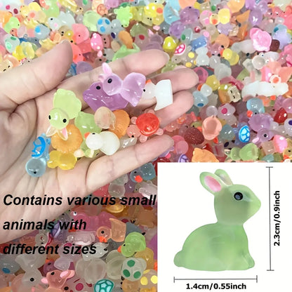Mini Glow-In-The-Dark Animal Mushroom Resin Models Figurines, Surprise Mystery Pack, Home Decor, Fairy Garden, Birthday Party Gift, DIY Crafts, Resin Animal Sculptures, Resin Animal Ornaments, Resin Figure