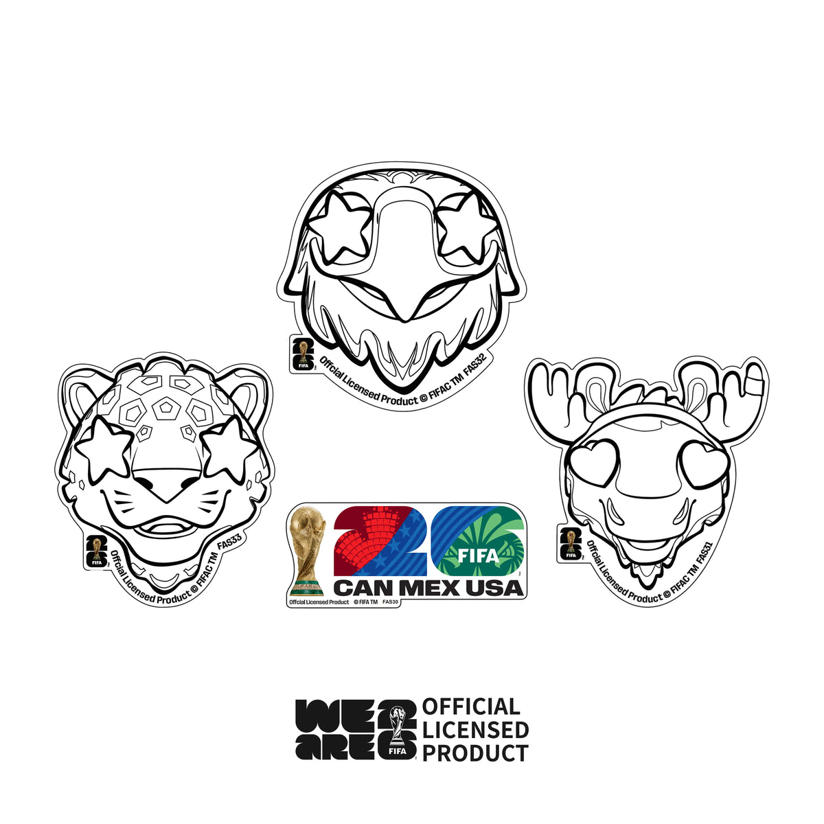 FIFA Mascot Glow in the Dark Magnetic Stickers Fridge Magnets Set - Sports Themed Magnetic Item for Metal Surfaces, Mailboxes, Soccer Fan Home Decor Collectible