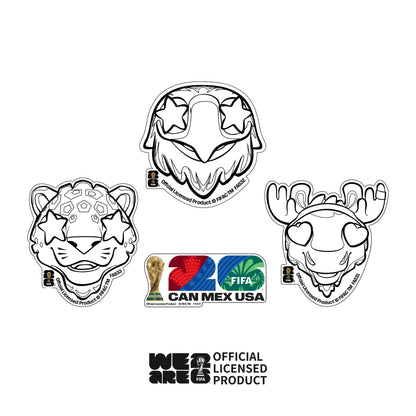 FIFA Mascot Glow in the Dark Magnetic Stickers Fridge Magnets Set - Sports Themed Magnetic Item for Metal Surfaces, Mailboxes, Soccer Fan Home Decor Collectible