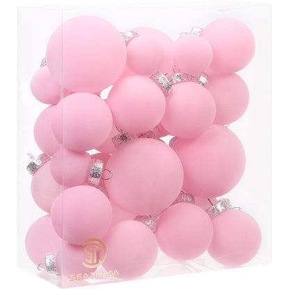 Sea Team 25-Pack Flocked Velvet Christmas Ball Ornaments, Prairie Fall