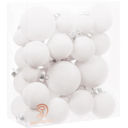 Sea Team 25-Pack Flocked Velvet Christmas Ball Ornaments, Prairie Fall